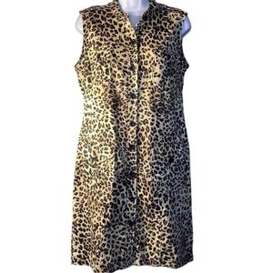 Leopard Print Midi Dress with Beltloops